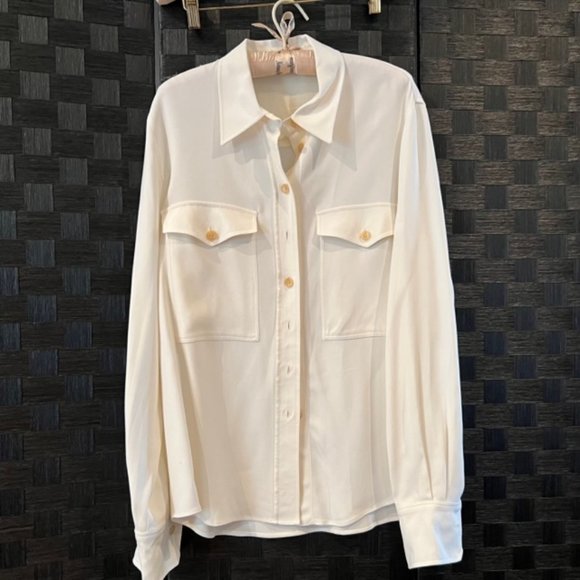 Joseph LTD. Cream Button Down Blouse - Picture 1 of 4